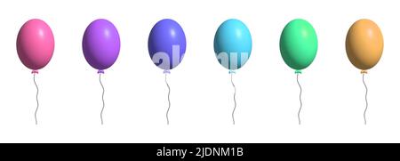 jeu de 3d ballons. Design pour anniversaire, fête d'anniversaire. Illustration vectorielle Illustration de Vecteur