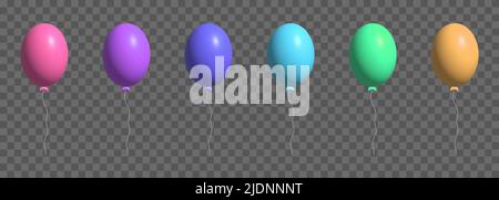 Jeu de 3D ballons. Design pour anniversaire, fête d'anniversaire. Illustration vectorielle isolée sur fond transparent Illustration de Vecteur