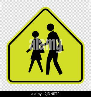 Zone scolaire affiche sur fond transparent, illustration vectorielle Illustration de Vecteur