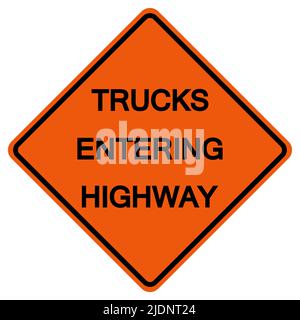 Symbole d'identification des camions entrant sur la route routière sur fond blanc, illustration vectorielle Illustration de Vecteur