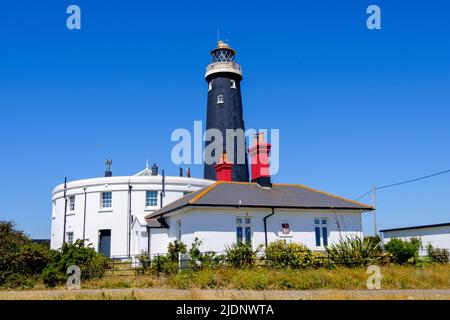 The Old Lighthouse, Dungeness, Romney Marsh, Kent, Royaume-Uni Banque D'Images