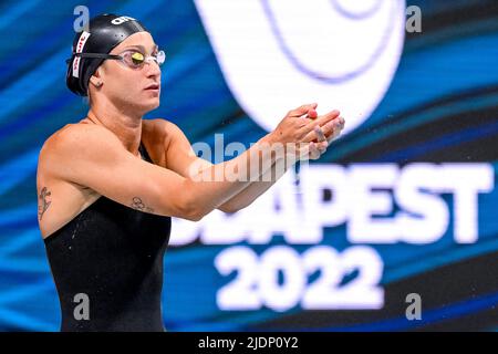 Budapest, Hongrie. 22nd juin 2022. FANGIO Francesca ITA200m BreastStroke Women Heats natation FINA 19th Championnats du monde Budapest 2022 Budapest, Duna Arena 22/06/22 photo Giorgio Scala/Deepbluemedia/Insidefoto crédit: Insidefoto srl/Alamy Live News Banque D'Images