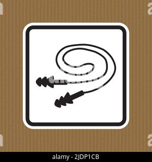 Porter des bouchons d'oreille symbole isoler sur fond blanc, illustration vectorielle Illustration de Vecteur