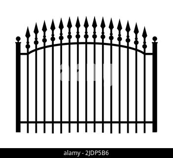 Grille de clôture en fer métallique à pointe de fer arrière-plan en acier de sécurité réaliste. Icône de clôture en métal Illustration de Vecteur