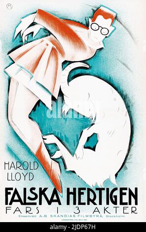 Falska hertigen - Harold Lloyd - parmi ceux présents (A-B Skandias Filmbyra, 1924). Poster de cinéma suédois Banque D'Images