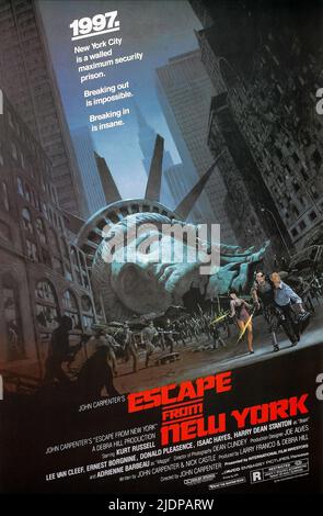 BARBEAU, AFFICHE, ÉVASION DE NEW YORK, 1981 Banque D'Images