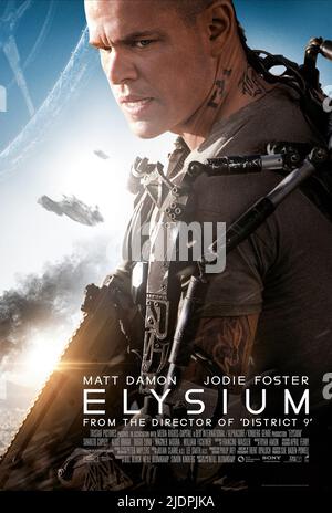 POSTER MATT DAMON, ELYSIUM, 2013, Banque D'Images