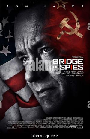 AFFICHE TOM HANKS, PONT DE ESPIONS, 2015, Banque D'Images