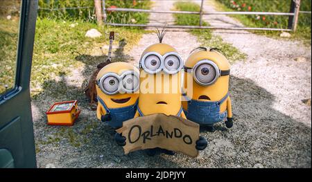 BOB, KEVIN, STUART, MINIONS, 2015, Banque D'Images