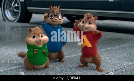 THEODORE,SIMON,ALVIN, ALVIN ET LES CHIPMUNKS : LA PUCE ROUTIÈRE, 2015, Banque D'Images