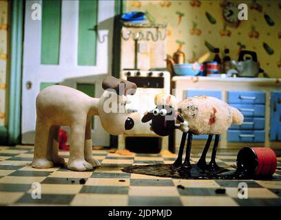 GROMIT, Shaun, un rasage de près, 1995 Banque D'Images