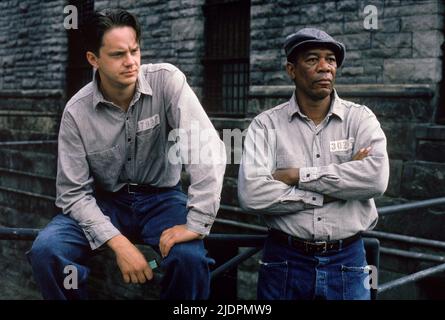 ROBBINS, FREEMAN, The Shawshank Redemption, 1994 Banque D'Images