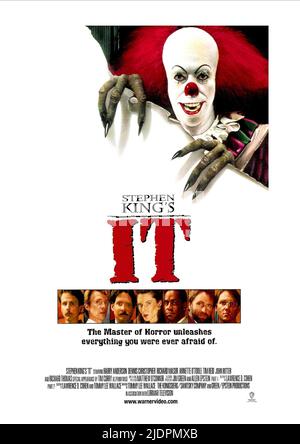 CURRY,ANDERSON,CHRISTOPHER,MASUR,O'TOOLE,REID,RITTER,AFFICHE, STEPHEN KING'S IT, 1990 Banque D'Images