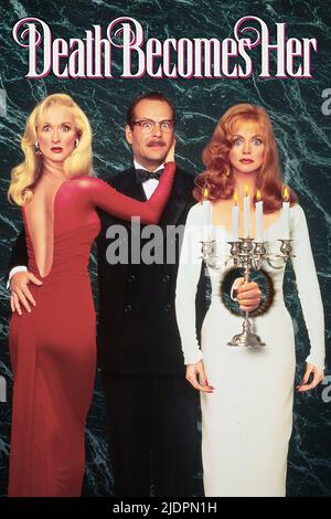 STREEP,WILLIS,AFFICHE, LA MORT DEVIENT ELLE, 1992 Banque D'Images