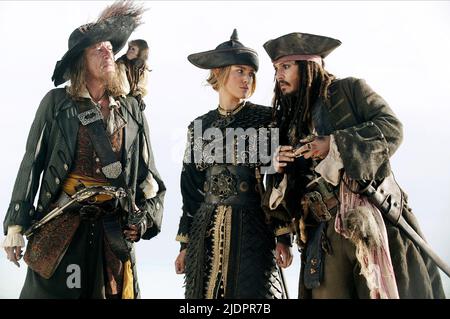 RUSH,KNIGHTLEY,DEPP, PIRATES DES CARAÏBES: À LA FIN DU MONDE, 2007, Banque D'Images