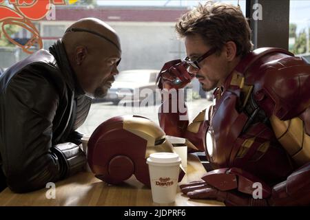 JACKSON, DOWNEY JR., IRON MAN 2, 2010, Banque D'Images