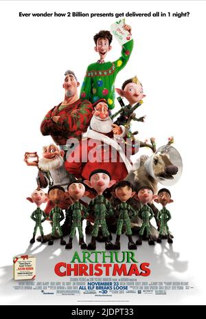 ARTHUR,STEVE,GRANDSANTA,SANTA,PETER,POSTER, ARTHUR CHRISTMAS, 2011, Banque D'Images