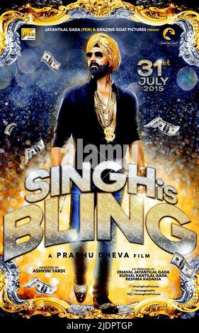 AFFICHE AKSHAY KUMAR, SINGH EST BLIING, 2015, Banque D'Images