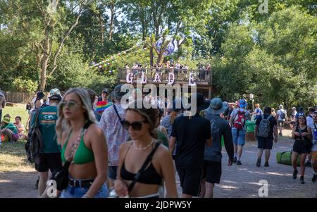 Festival de Glastonbury 2022. Mercredi Premier jour 22 juin 2022. Crédit : Alay Live News/Charlie Raven Banque D'Images