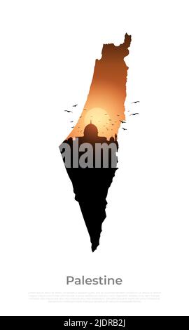 Carte silhouette pays Palestine.Illustration vectorielle Illustration de Vecteur