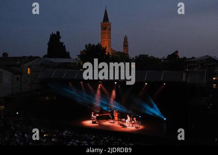 Vérone, Italie. 22nd juin 2022. Paolo Fresu pendant PAOLO FRESU - FERLINGHETTI, concert de musique de chanteur italien à Vérone, Italie, 22 juin 2022 crédit: Agence de photo indépendante/Alamy Live News Banque D'Images