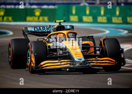 Lando Norris, McLaren F1 Team, Grand Prix de Miami 2022, Miami International Autodrome, États-Unis Banque D'Images