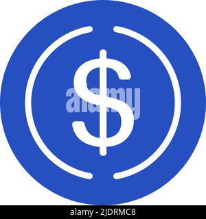 Stablecoin USD coin. Illustration de l'icône de vecteur USDC. Illustration de Vecteur