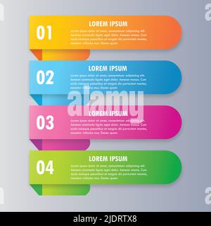 Modèle d'illustration de présentation d'infographies vectorielles quatre options de couleur Illustration de Vecteur