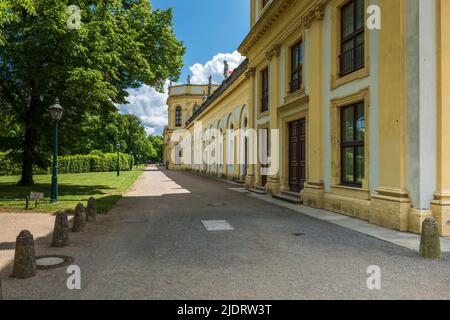 Vue arrière de l'orangerie baroque de Kassel, Hesse, Allemagne Banque D'Images