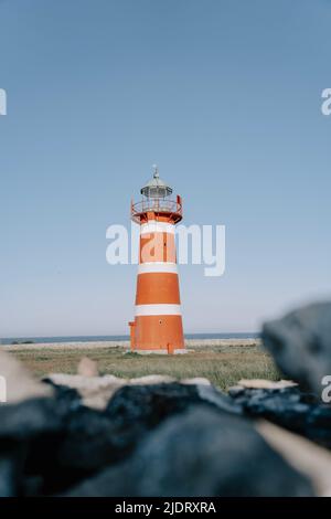 När Leuchtturm in Närsholmen auf Gotland, Schweden. 1 Banque D'Images