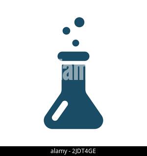 Icône de tube de laboratoire bleu foncé de haute qualité. Pictogramme, ensemble d'icônes, illustration. Utile pour le site Web, la bannière, les cartes de vœux, les applications et les médias sociaux Banque D'Images