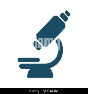 Icône de microscope bleu foncé de haute qualité. Pictogramme, ensemble d'icônes, illustration. Utile pour le site Web, la bannière, les cartes de vœux, les applications et les publications sur les réseaux sociaux. Banque D'Images