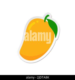 mangue tropical doux fruits d'été. Autocollant. Mûr Illustration de Vecteur