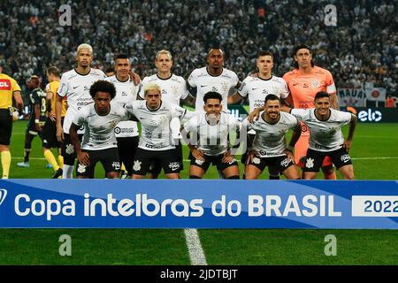 : Sao Paulo, Brésil, Jun 21 2022: COPA do Brasil/Corinthiens x Santos - équipe Corinthiens lors d'un match entre Corinthiens x Santos joué à Neo Quimica Arena, à Sao Paulo, SP. 2022 Copa do Brasil Round of 16 Premier match. 31161 (Ricardo Moreira/SPP) crédit: SPP Sport photo de presse. /Alamy Live News Banque D'Images