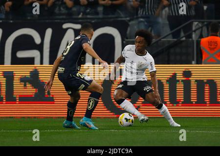 : Sao Paulo, Brésil, Jun 21 2022: COPA do Brasil/Corinthiens x Santos - Willian pendant un match entre Corinthiens x Santos joué à Neo Quimica Arena, à Sao Paulo, SP. 2022 Copa do Brasil Round de 16 première jambe. 31161 (Ricardo Moreira/SPP) crédit: SPP Sport photo de presse. /Alamy Live News Banque D'Images