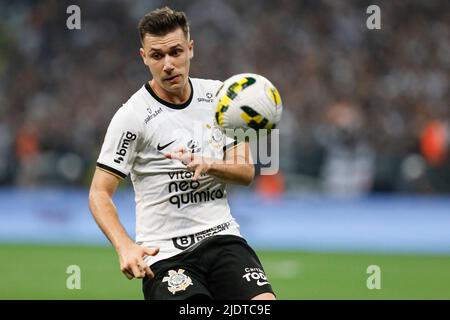 : Sao Paulo, Brésil, Jun 21 2022: COPA do Brasil/Corinthiens x Santos - Lucas Piton lors d'un match entre Corinthiens x Santos joué à Neo Quimica Arena, à Sao Paulo, SP. 2022 Copa do Brasil Round de 16 première jambe. 31161 (Ricardo Moreira/SPP) crédit: SPP Sport photo de presse. /Alamy Live News Banque D'Images