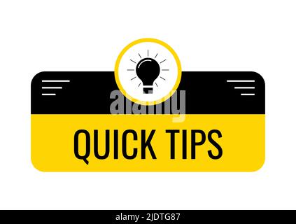 Conseils rapides avec ampoule conseil expert badge icône vectorielle. Illustration de Vecteur
