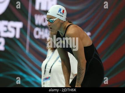 Melanie Henique de France chaleur (6) 100 M femmes papillons lors des Championnats du monde de la FINA 19th Budapest 2022, natation sur 23 juin 2022 à Budapest, Hongrie - photo Laurent Lairys / ABACAPRESS.COM Banque D'Images