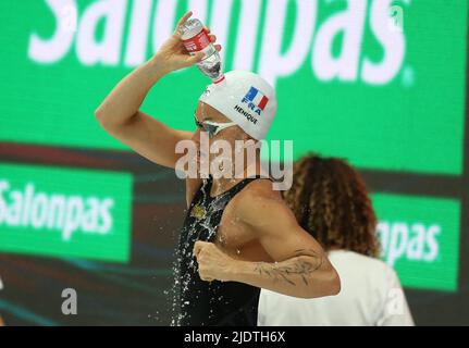 Melanie Henique de France chaleur (6) 100 M femmes papillons lors des Championnats du monde de la FINA 19th Budapest 2022, natation sur 23 juin 2022 à Budapest, Hongrie - photo Laurent Lairys / ABACAPRESS.COM Banque D'Images