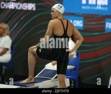 Melanie Henique de France chaleur (6) 100 M femmes papillons lors des Championnats du monde de la FINA 19th Budapest 2022, natation sur 23 juin 2022 à Budapest, Hongrie - photo Laurent Lairys / ABACAPRESS.COM Banque D'Images