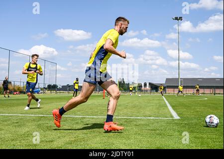 Lier, Belgique, 23 juin 2022, Siebe Van Der Heyden de l'Union, photographié lors d'une session d'entraînement avant la saison 2022-2023, de l'équipe belge de football de première division Royale Union Saint-Gilloise, jeudi 23 juin 2022 à Lier. BELGA PHOTO TOM GOYVAERTS Banque D'Images