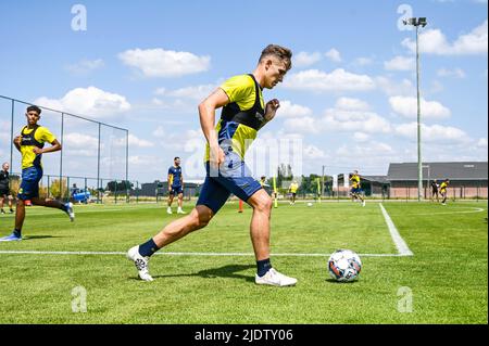 Lier, Belgique, 23 juin 2022, Dennis Eckert Ayensa de l'Union, photographié lors d'une session d'entraînement avant la saison 2022-2023, de l'équipe belge de football de première division Royale Union Saint-Gilloise, jeudi 23 juin 2022 à Lier. BELGA PHOTO TOM GOYVAERTS Banque D'Images