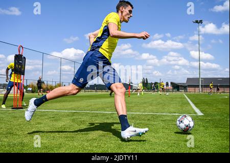 Lier, Belgique, 23 juin 2022, Ross Sykes de l'Union photographié lors d'une session d'entraînement en prévision de la saison 2022-2023, de l'équipe belge de football de première division Royale Union Saint-Gilloise, jeudi 23 juin 2022 à Lier. BELGA PHOTO TOM GOYVAERTS Banque D'Images