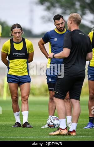 Lier, Belgique, 23 juin 2022, Casper Nielsen de l'Union photographié lors d'une session de formation en prévision de la saison 2022-2023, de l'équipe belge de football de première division Royale Union Saint-Gilloise, jeudi 23 juin 2022 à Lier. BELGA PHOTO TOM GOYVAERTS Banque D'Images