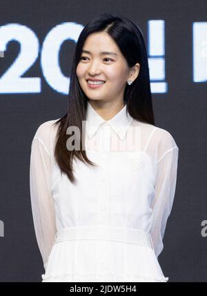 Séoul, Corée du Sud. 23rd juin 2022. L'actrice Kim Tae-ri pose pour des photos lors d'une conférence de presse le film 'Alienoid' à Séoul, Corée du Sud, le 23 juin 2022. Le film doit être sorti en Corée du Sud sur 20 juillet. (Photo de Lee Young-ho/Sipa USA) crédit: SIPA USA/Alay Live News Banque D'Images