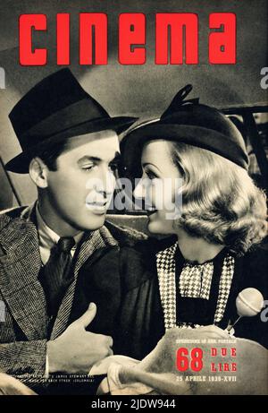 1939 , avril , ITALIE : la couverture du magazine ITALIEN CINÉMA ( avec la couverture CAROLE LOMBARD et JAMES STEWART en FAIT POUR LES UNS LES AUTRES , Ritorna l'Amore , par le réalisateur John Cromwell ). Pubblication dirigée par VITTORIO MUSSOLINI , fils du dictateur fasciste italien Duce Benito Mussolini . A partir de 1939, les films hollywoodiens américains ont été interdits de l'embargo lois fascistes - FASCISMO - FASCISTA - ANNI TRENTA - 30's - '30 - copertina di rivista - film - FASCISME ---- Archivio GBB Banque D'Images