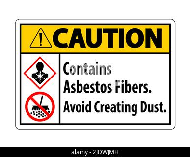 L'étiquette de mise en garde contient des fibres d'amiante, éviter de créer de la poussière Illustration de Vecteur