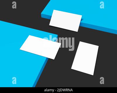 Maquette de carte de visite. Maquette de carte de visite moderne. Maquette pour la marque de présentation, l'identité d'entreprise, la publicité, le personnel, la papeterie Banque D'Images
