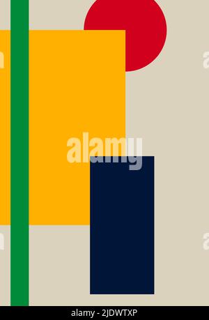 Affiche géométrique. Reproductions abstraites et décoration murale. Imprimé artistique moderne minimaliste neutre. Style boho. Minimalisme. Illustration de Vecteur