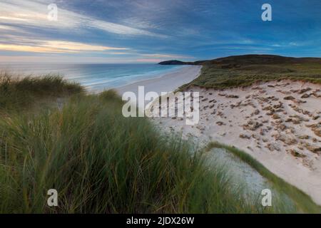Plage de Traigh Eais sur l'île de Barra, les Hébrides extérieures, Écosse Banque D'Images